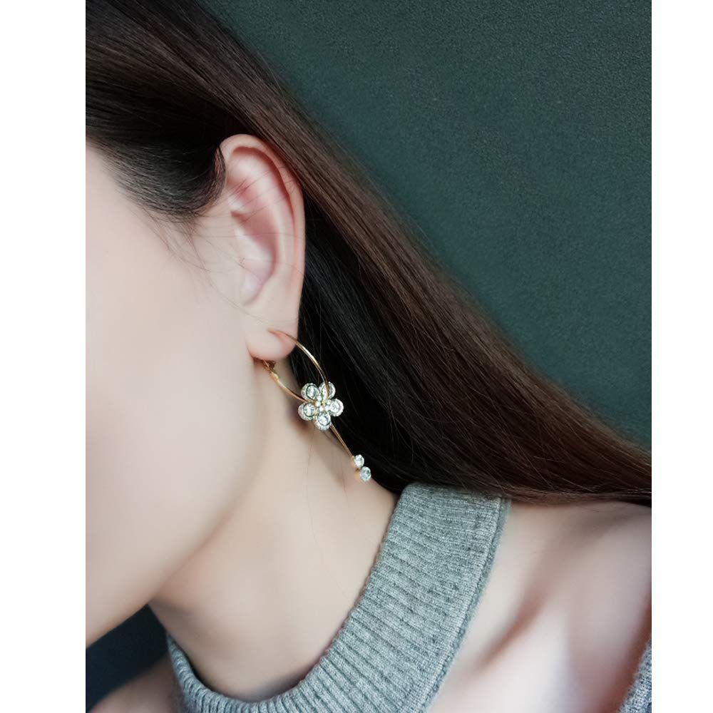 匿名配送　レディース オーストリア水晶 フープ 桜 ピアス 在庫処分】アクセサリー レディース レディース なイヤリング