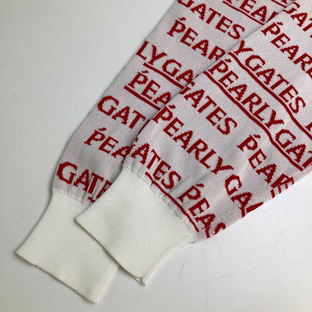 サイズ：0 PEARLY GATES パーリーゲイツ  ニット セーター 総柄 ホワイト系 [240101471251] ゴルフウェア レディース ストスト PEARLY GATES パーリーゲイツ ニット セーター 総柄 ホワイト系