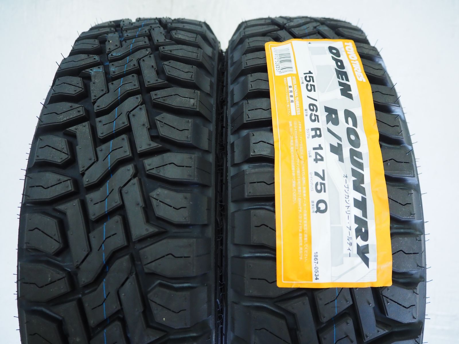 ゴツゴツタイヤ☆ＴＯＹＯオープンカントリー１５５／６５Ｒ１４☆軽 