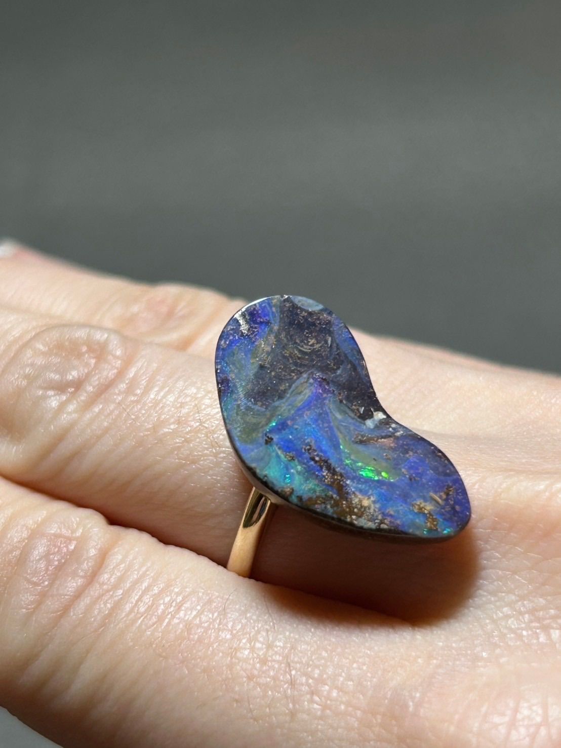 めだま！こつぶ　クイーンズランド産ボルダー　925sv Silver925 銀・AUボルダーオパール ペンダント /svチェーン 45cm