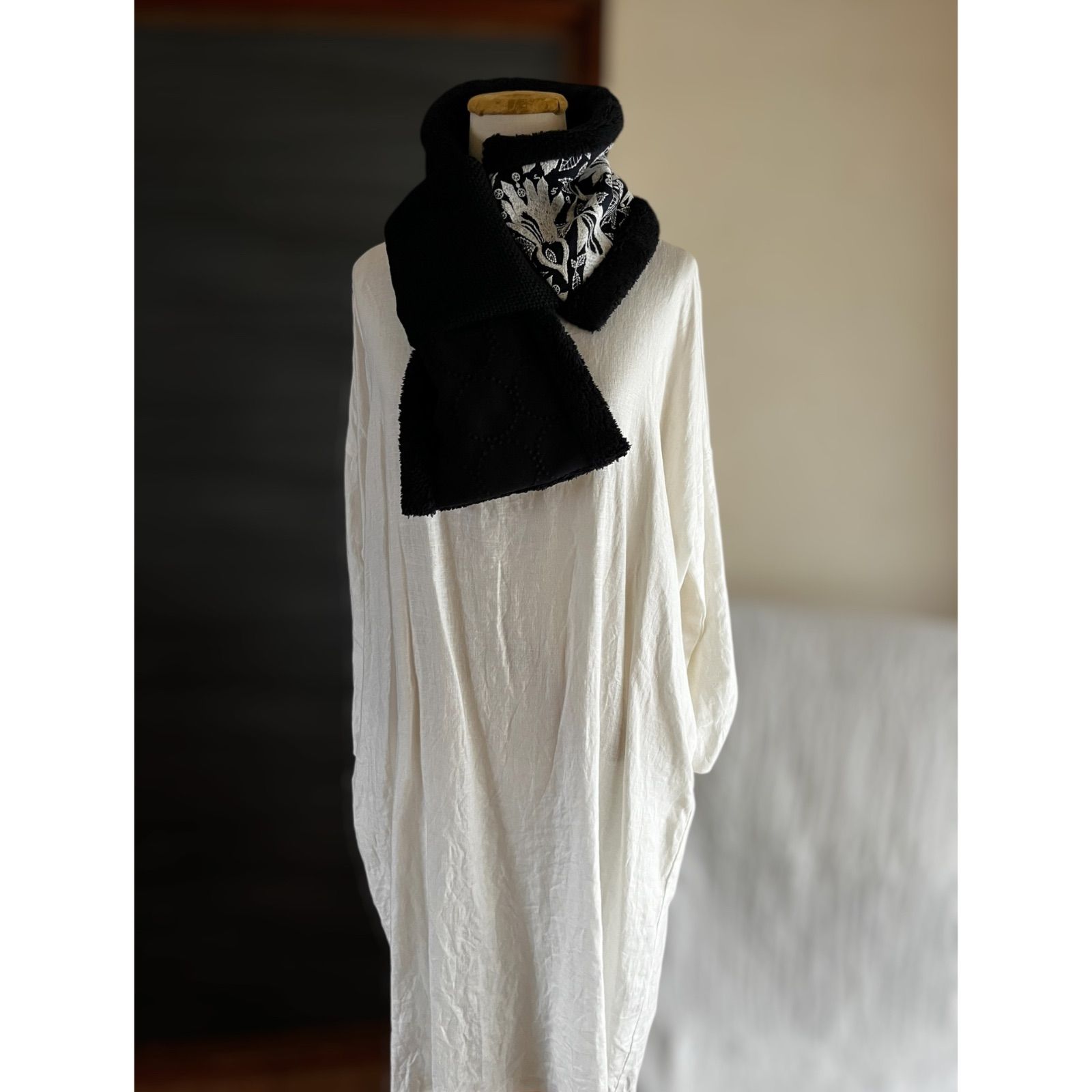 マフラータイプ carnival tambourineのネックウォーマー ミナペルホネン生地使用