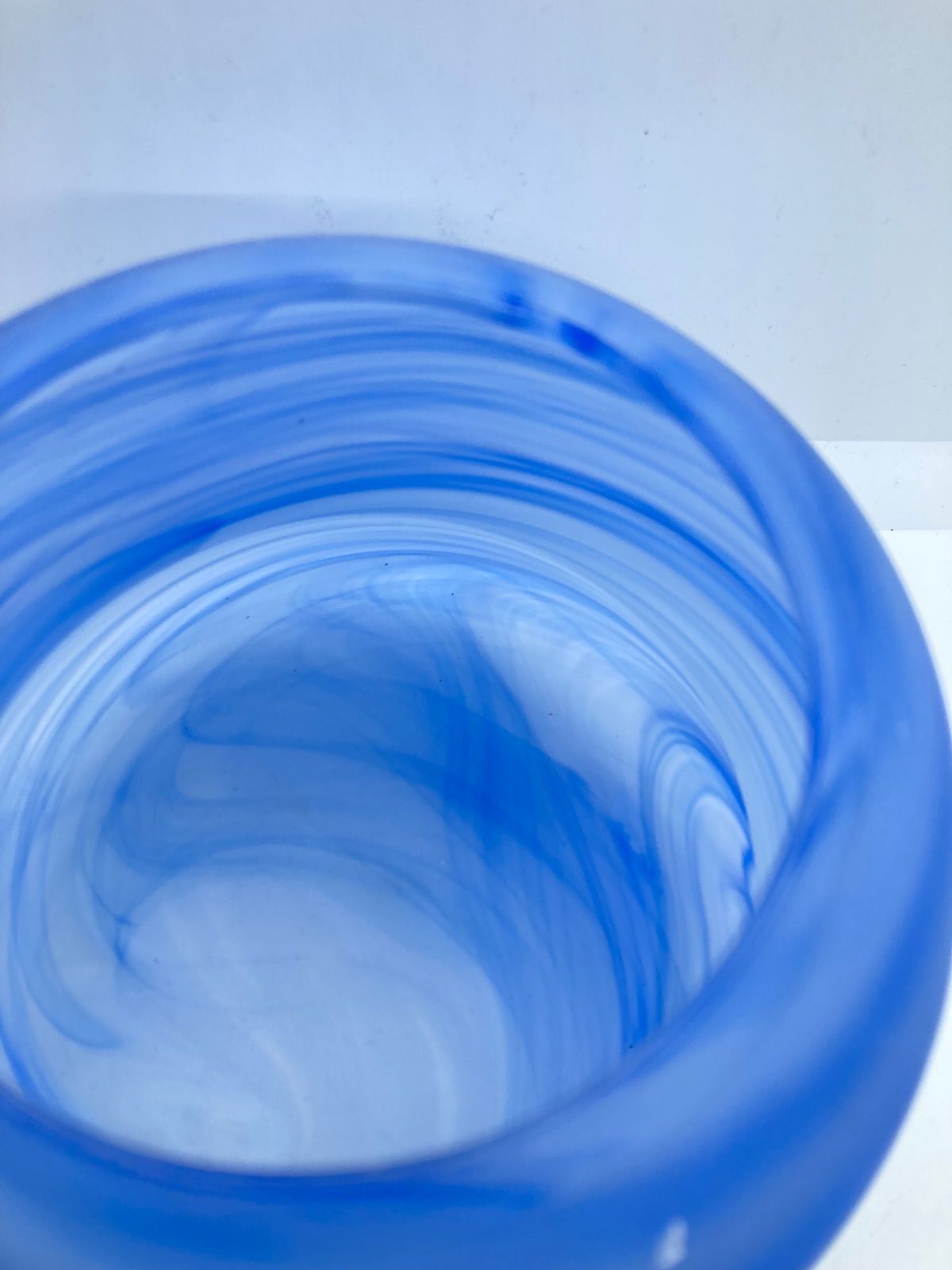 新品】月夜野工房 ガラス 花瓶 入れ物 花器 青 コレクション ブルー