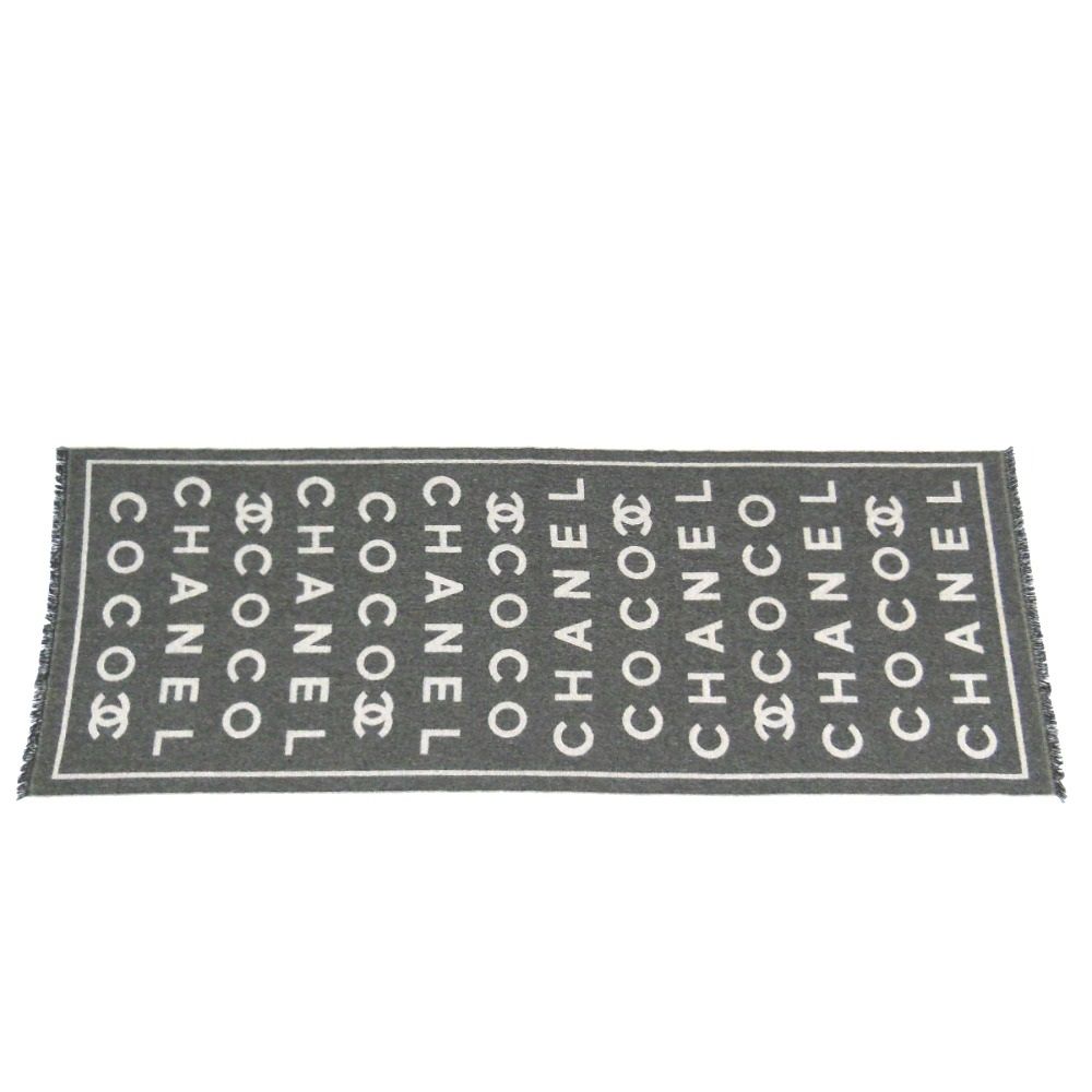 シャネル CHANEL ストール ココマーク ロゴ カシミヤ グレー
