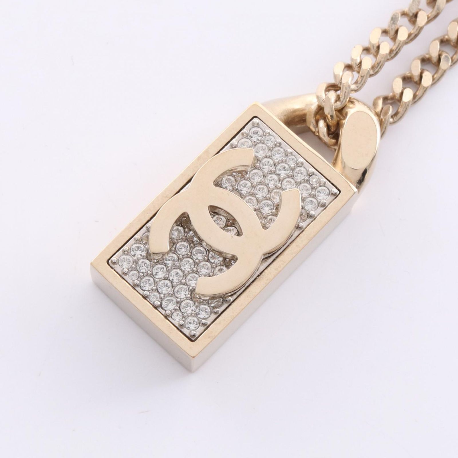 シャネル CHANEL ネックレス ココマーク スクエア B21C シャンパンゴールド GP ゴールドメッキ ココマーク スクエア ネックレス レディース Used A