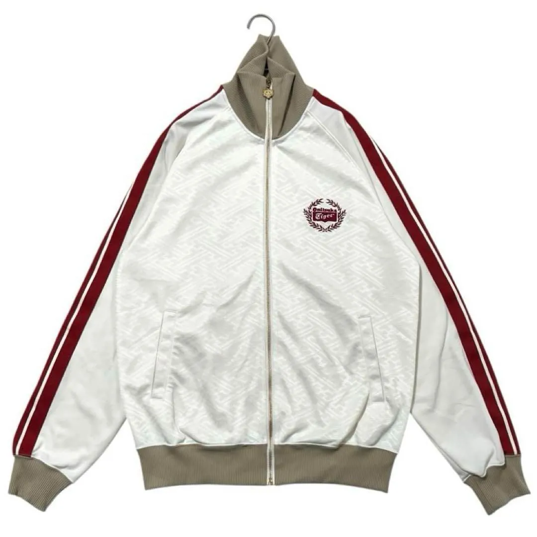 Onitsuka Tiger オニツカタイガー ジャージジャケット 白 L オニツカタイガー Onitsuka Tiger トラック ジャケット ジャージ 和柄