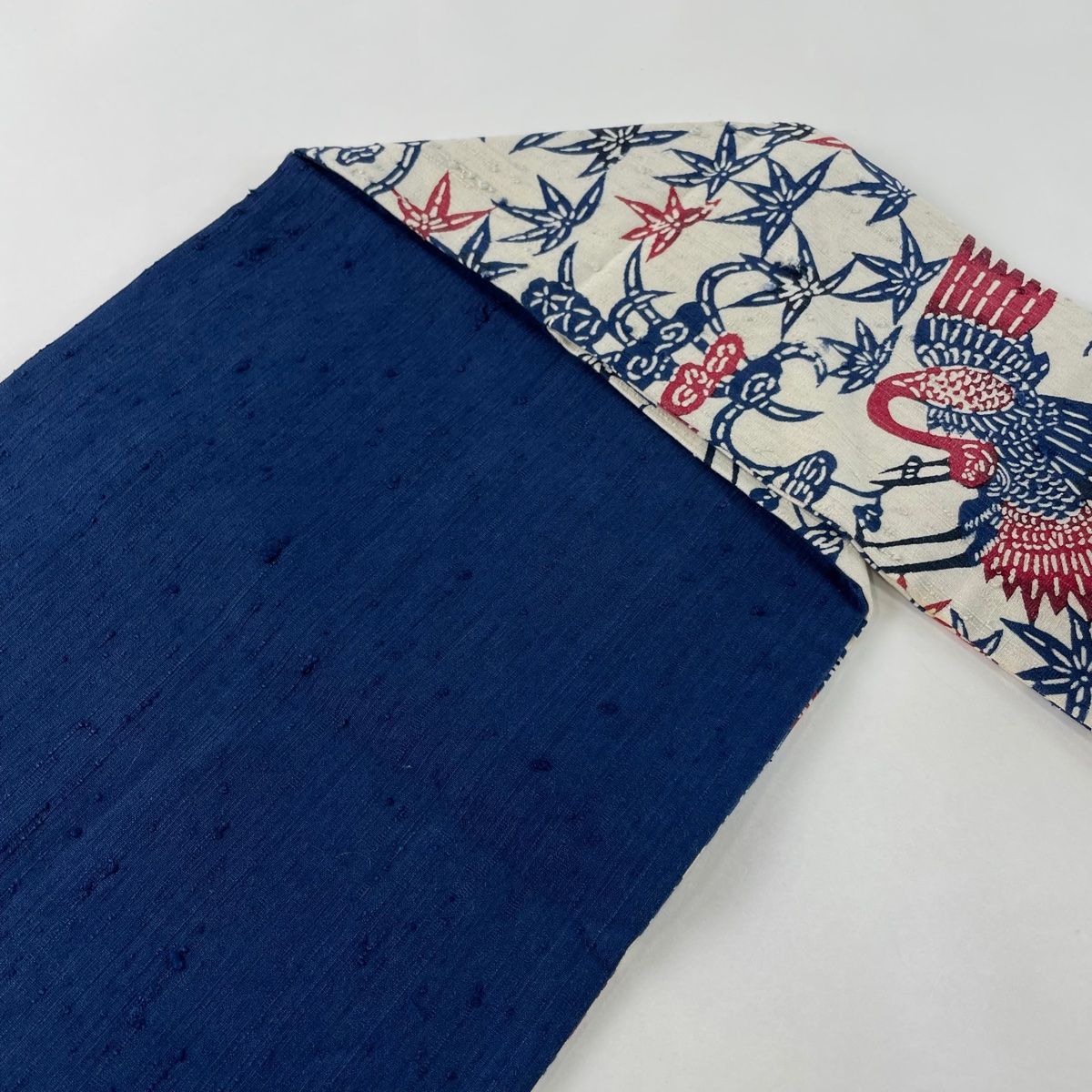 名古屋帯 逸品 浦野理一 紬地 鶴 鹿 紺色 正絹 【中古】 - メルカリ