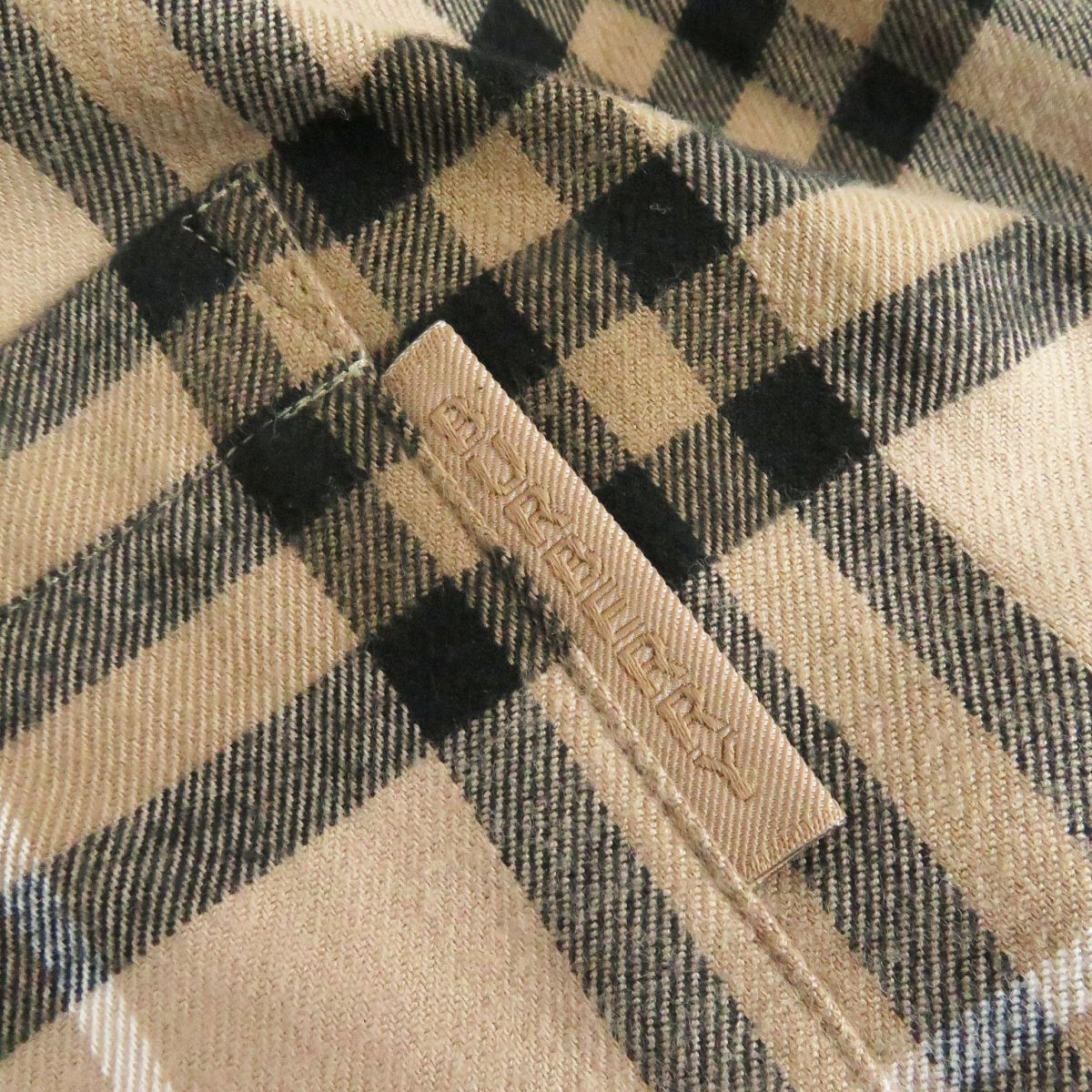 極美品□BURBERRY/バーバリー 8058423 チェックパターン ボタンダウン 胸ポケ付き コットン100％ 長袖 フランネルシャツ ベージュ  XL 正規 - メルカリ