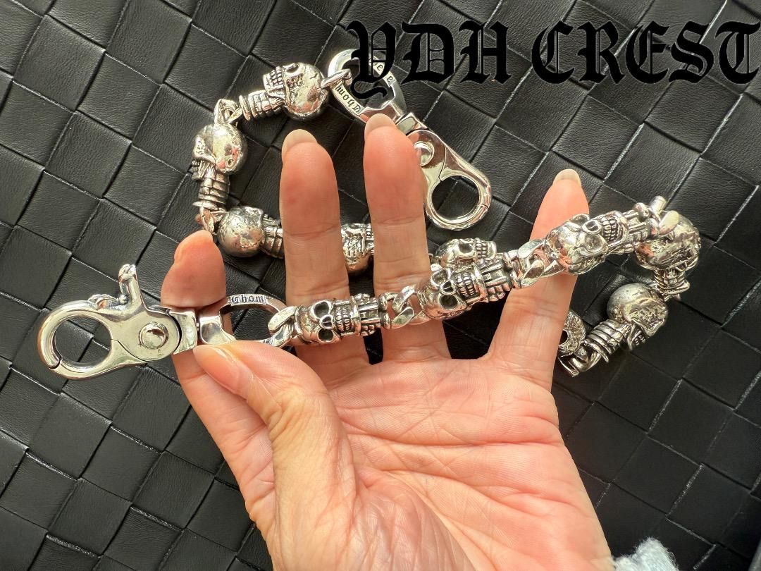 ウォレットチェーン スカルクロスバイカーウォレットチェーン