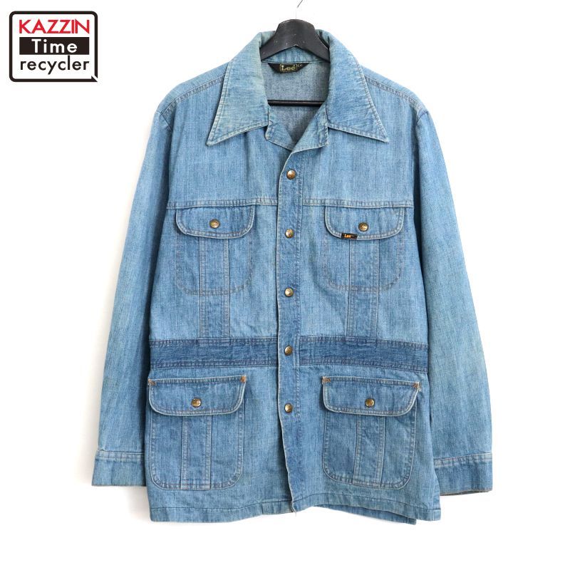 70s USA製 vintage Lee ブッシュ デニムジャケット メンズ 表記Lサイズ