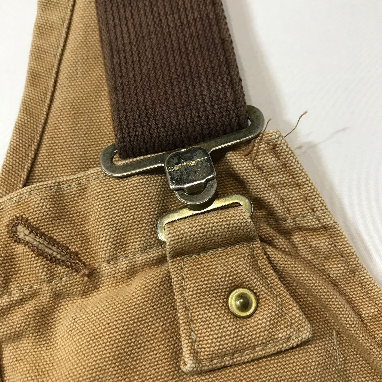 90s 00s Vintage  カーハート Carhartt ダブルニー ダック オーバーオール 32インチ相当 キャメル