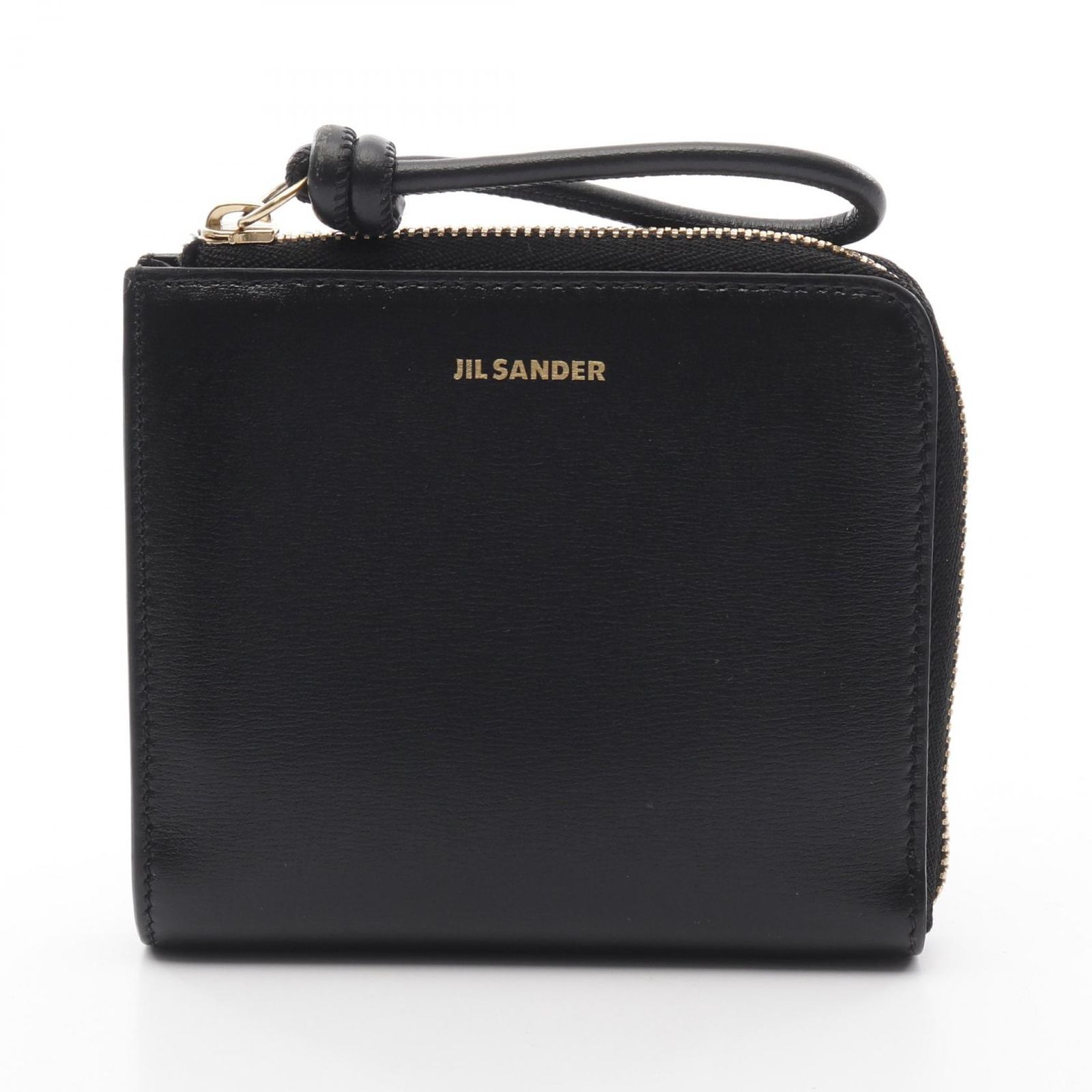 ジルサンダー JIL SANDER 三つ折り財布 GIRO CREDIT CARD PURSE J07VL0004 ブラック レザー コンパクトウォレット レディース Used A