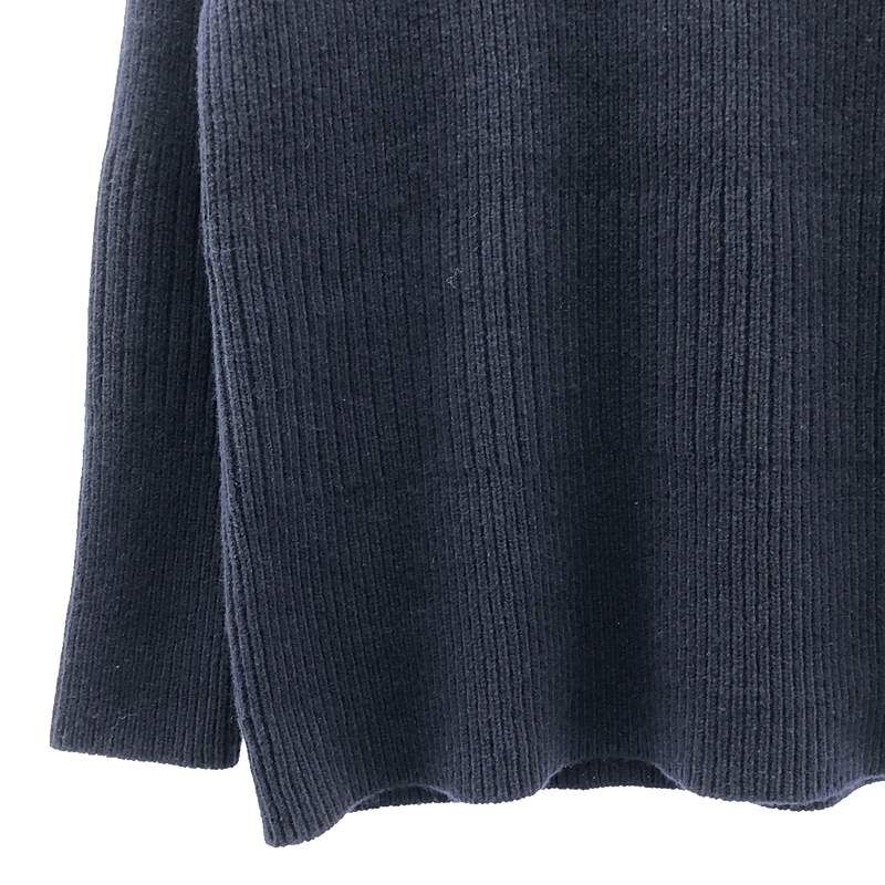 ARCHI / アーキ | RIB KNIT ZIP PULLOVER / レイヤードネック リブ ハーフジップ ニット プルオーバー | S | ダークネイビー ARCHI / アーキ | RIB KNIT ZIP PULLOVER / レイヤードネック