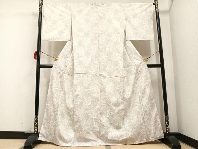 平和屋着物●本場大島紬　白大島　更紗唐草文　正絹　逸品　AABB5124ph 平和屋着物○本場大島紬 白大島 更紗唐草文 正絹 逸品 AABB5124ph