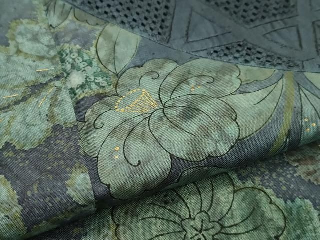 平和屋本店■極上　訪問着　辻が花　スワトウ刺繍　紬地　絞り　金彩　逸品　未使用　CZAA1742s5 平和屋本店□極上 訪問着 辻が花 スワトウ刺繍 紬地 絞り 金彩 逸品 未