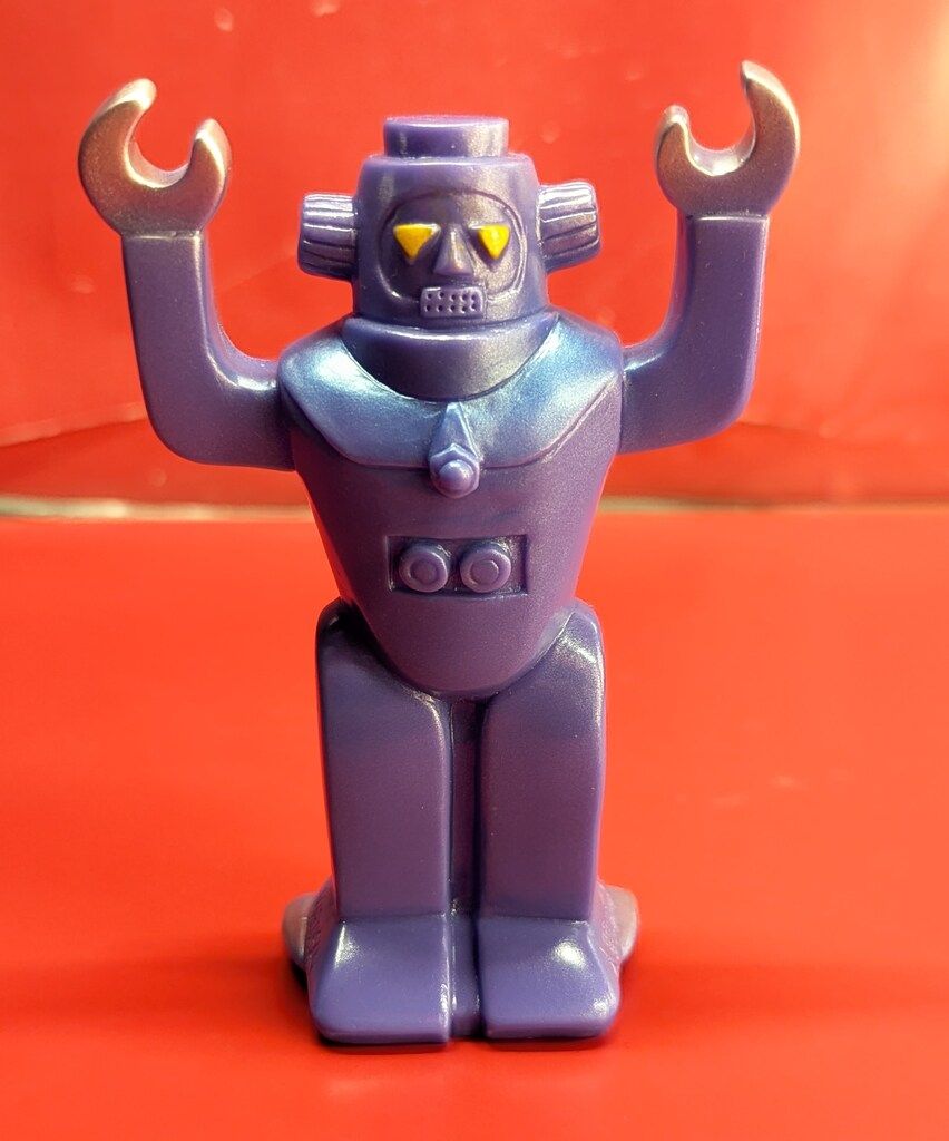 マルサン MARUMON 人間ロボット 指人形 紫成型 銀