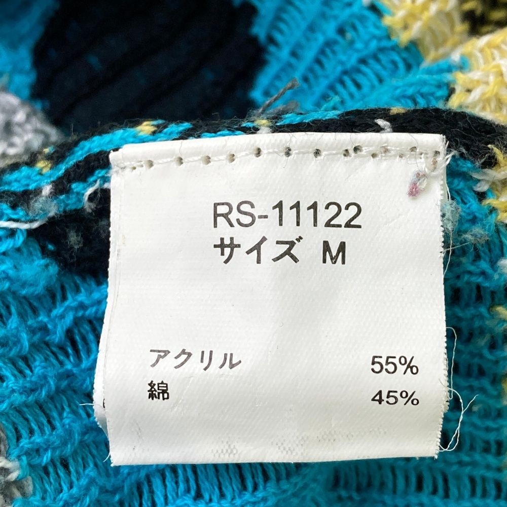 サイズ：M RUSSELUNO ラッセルノ ニットベスト ドット総柄 ブラック系