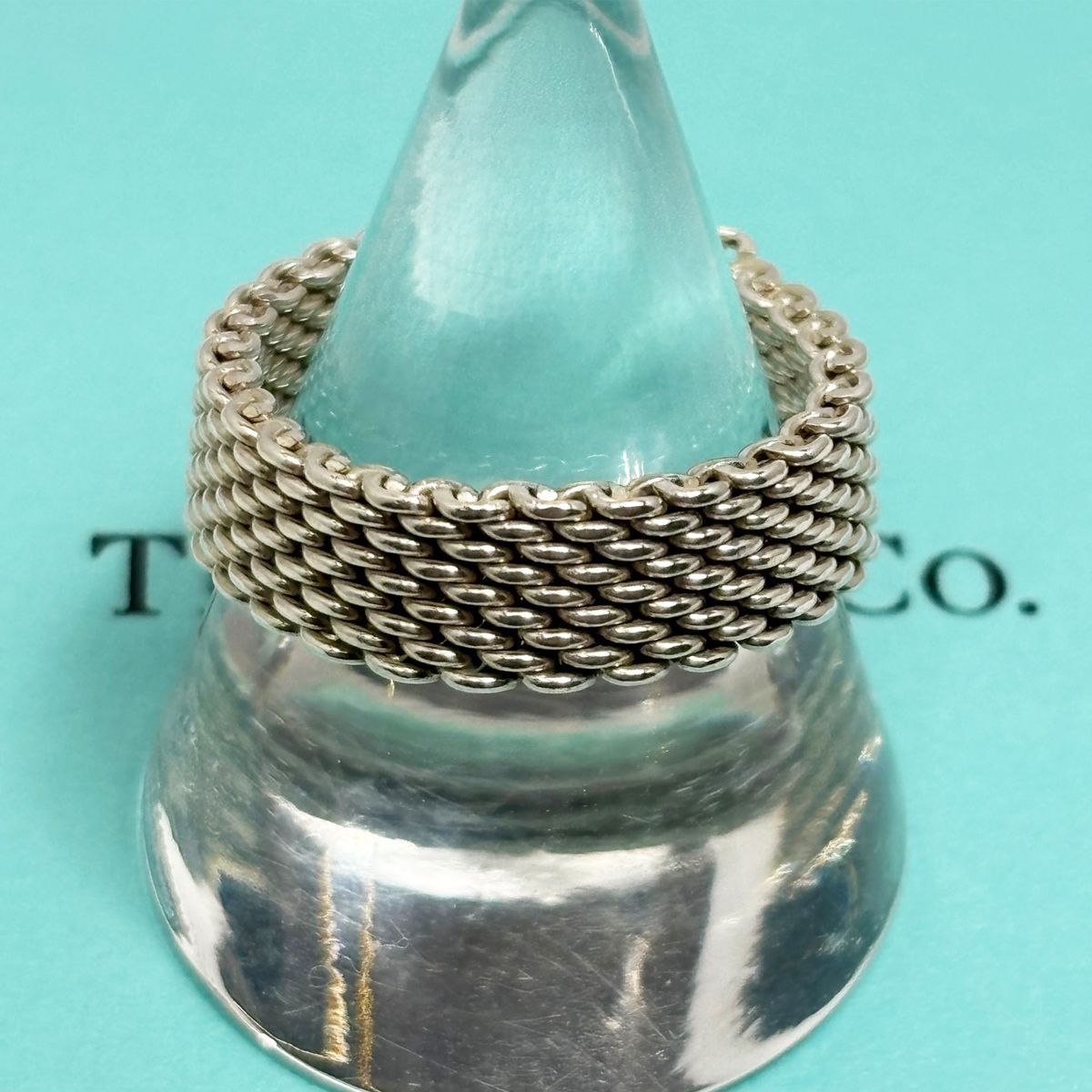 美品⭐︎TIFFANY　ティファニー　サマセット　メッシュリング　シルバー　18号 TIFFANY&Co. ティファニー サマセット メッシュ リング・指輪