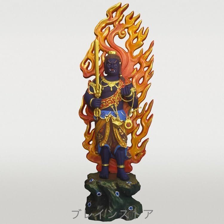 仏像 不動明王 不動明王像 檜木 木彫 仏具 Amazon｜不動明王 木彫り仏像 桧木製 総高さ30cm 仏像フィギュア