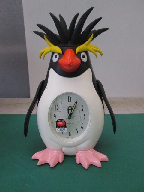 未使用 リズム時計工業 イワトビペンギン おしゃべり目覚まし