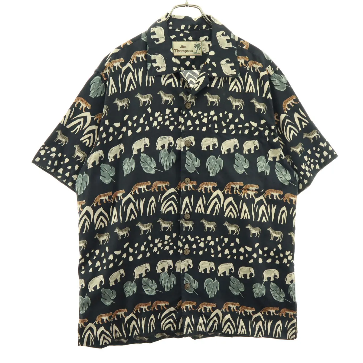 ジムトンプソン　リネンシャツ　麻　ゾウ柄 ジムトンプソン リネンシャツ 麻 ゾウ柄 ジムトンプソン JIM THOMPSON