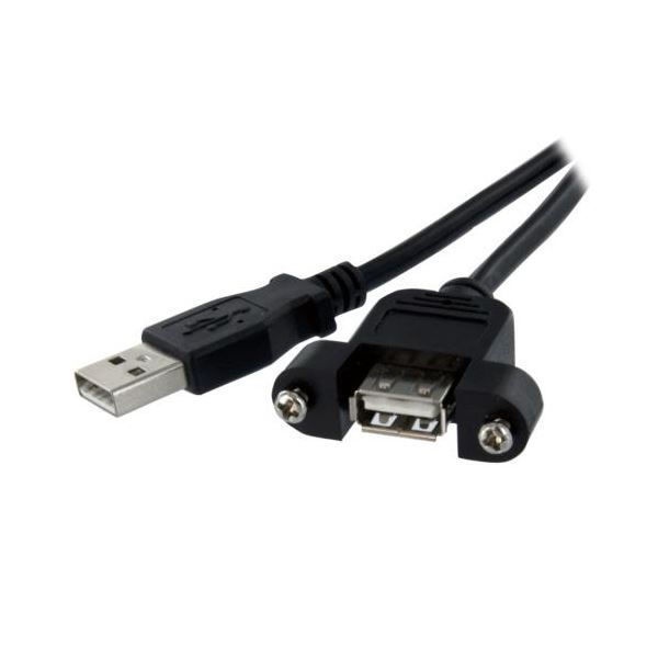 まとめ StarTech.com USB2.0パネルマウント型ケーブル 61cm パネルマウント用USB Aポート メス -USBAポート オス ブラック USBPNLAFAM2 1本 ×3セット