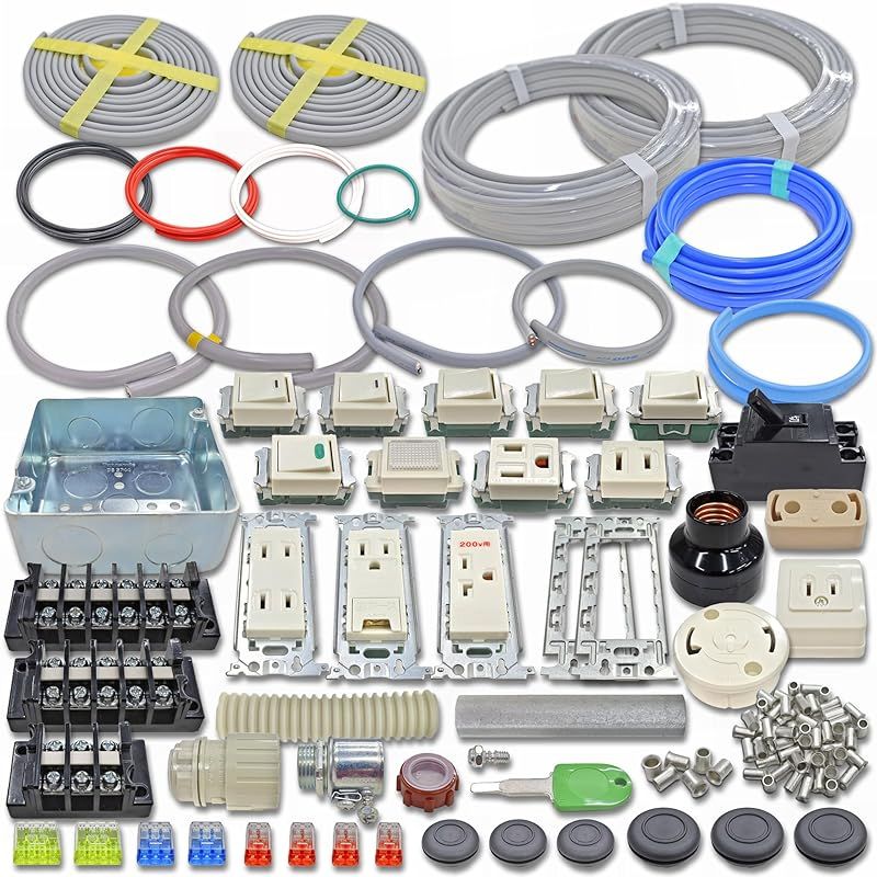 電気工事士 2種 技能試験セット 材料 モズシリーズ 2024年版 電線 1回分+器具 第二種電気工事士 練習 0