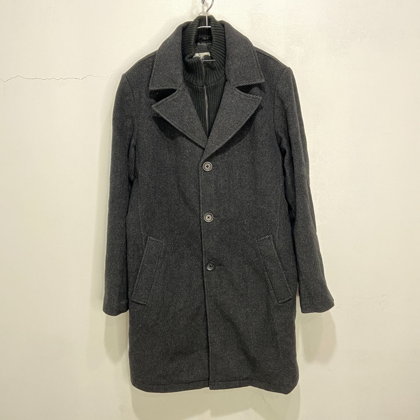 ☆KENNETH COLE☆ケネスコール☆ウールシングルコート☆ニット襟 