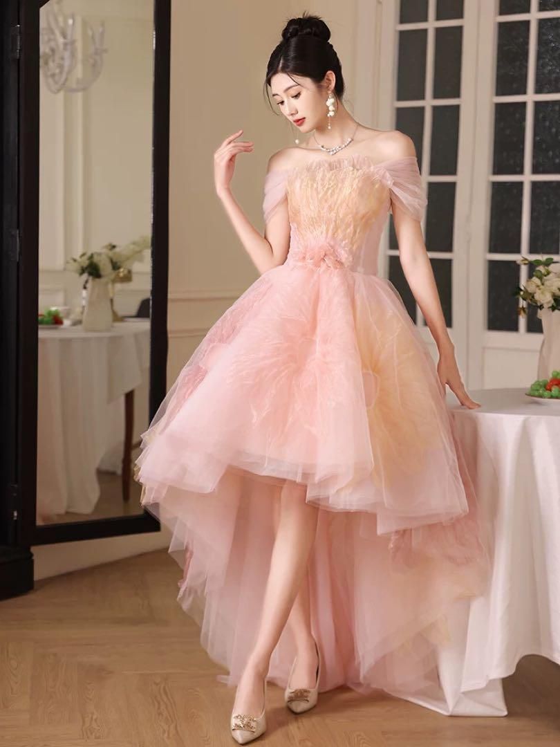 ミニが可愛い❤️カラードレス❁お花モチーフ❁オーロラカラー 結婚式 お色直し 新品未使用ミニが可愛い カラードレス お花モチーフ オーロラ
