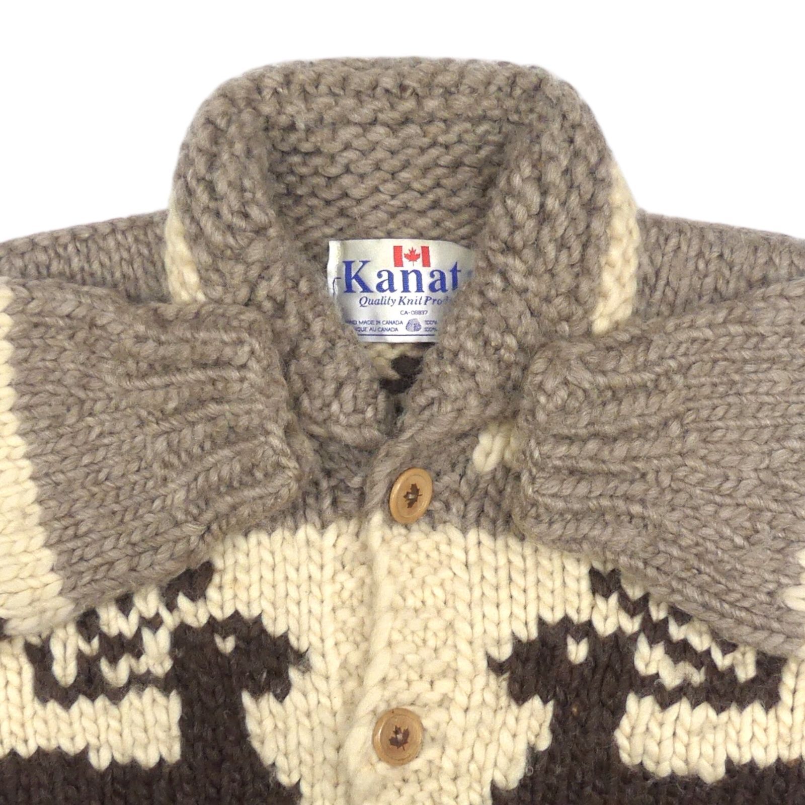 カウチン セーター kanata ニット XXXL カナダ製 カナタ 鹿 トナカイ ハンドニット カウチンセーターサイズXXXL一覧←SEULB屋着古← HN2246