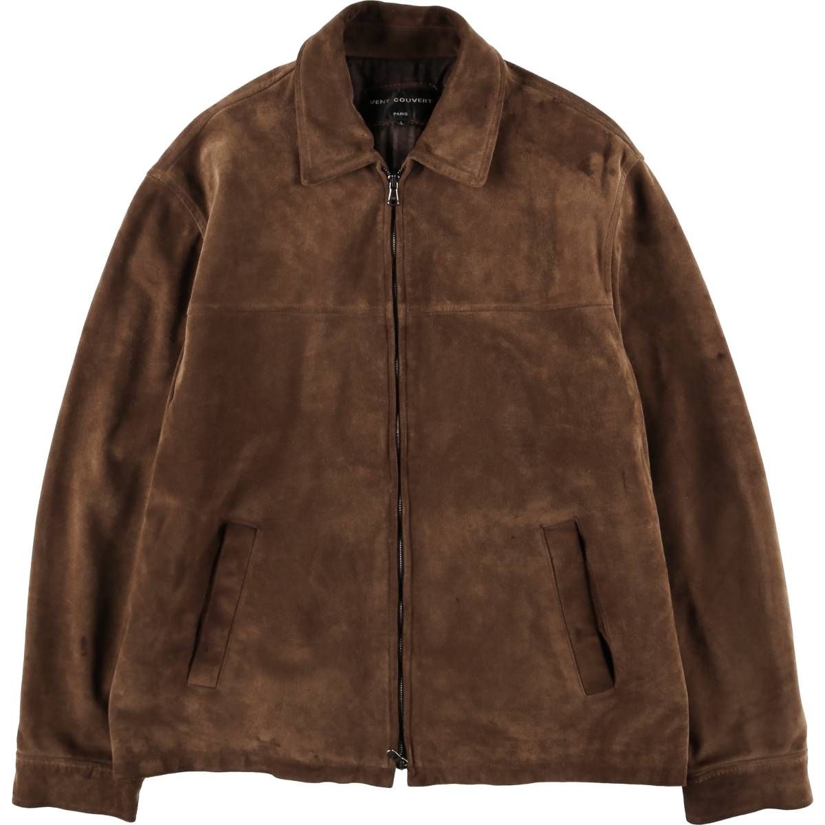 古着 VENT COUVERT スイングトップタイプ スエードレザー スポーツジャケット フランス製 メンズL相当|eaa589356