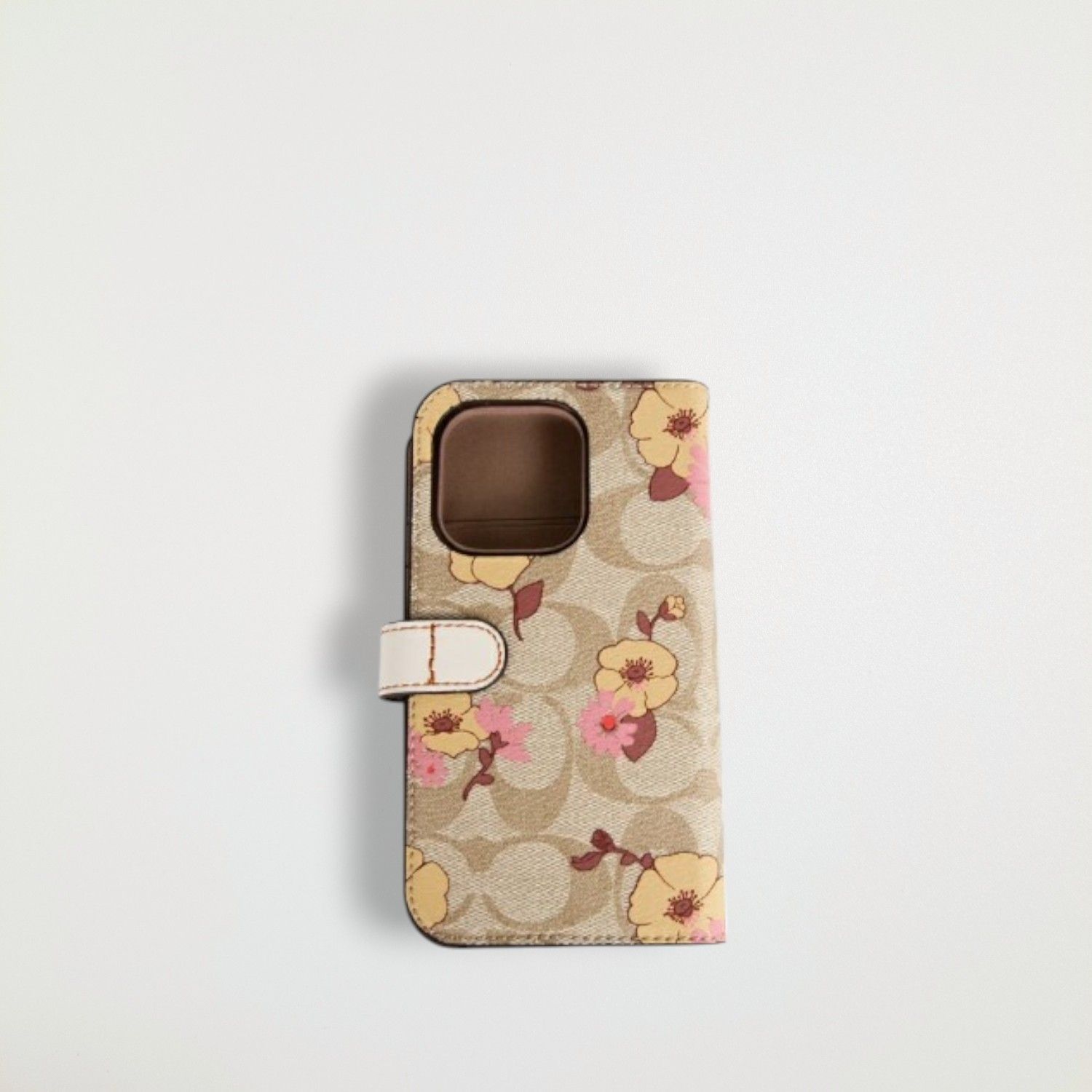 COACH iPhone 14 PRO フォリオシグネチャキャンバス・フローラル