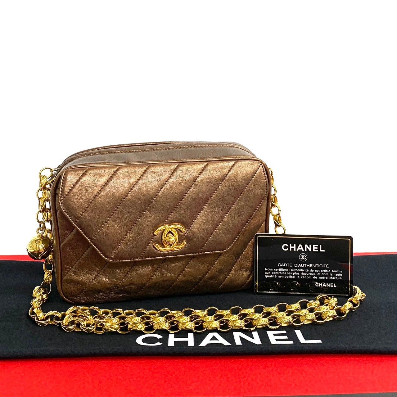 シャネル CHANEL ココマーク ブラウン チェーン ショルダーバッグ