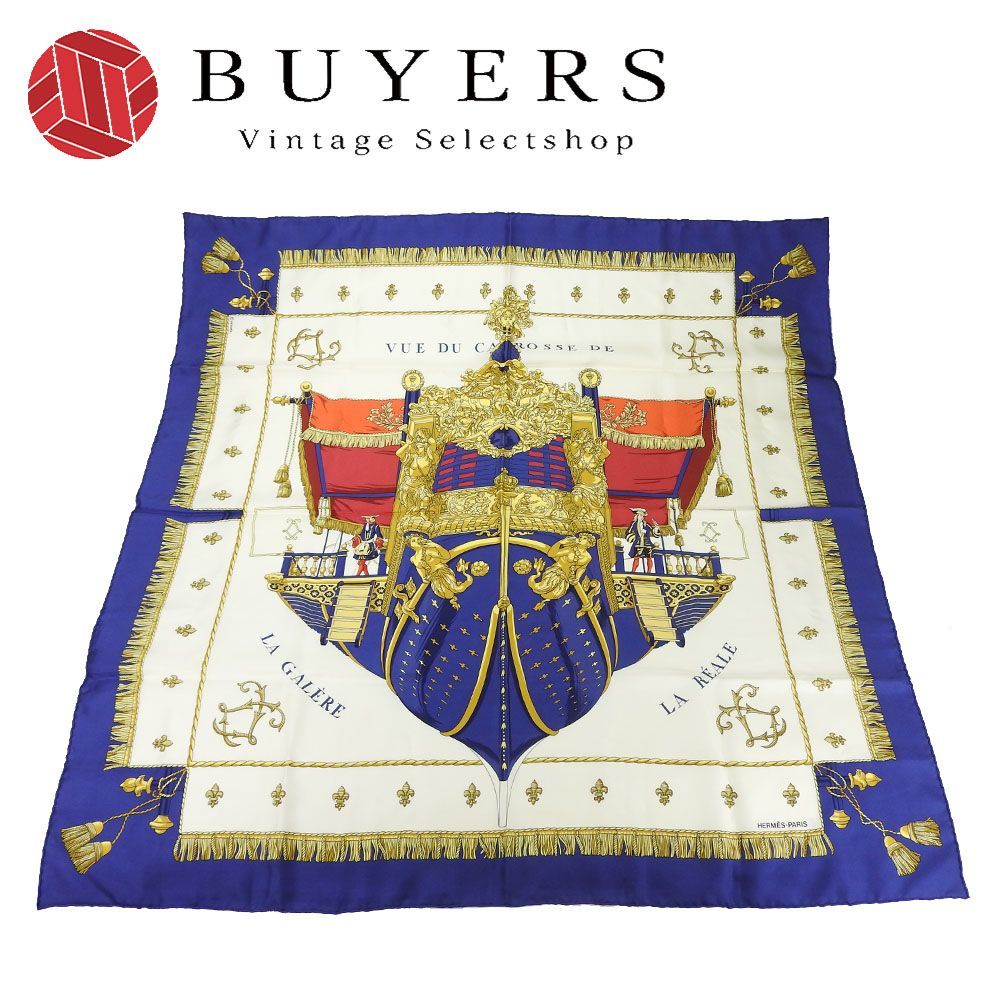 中古】 エルメス スカーフ カレ90 シルク100％ VUE DU CAROSSE