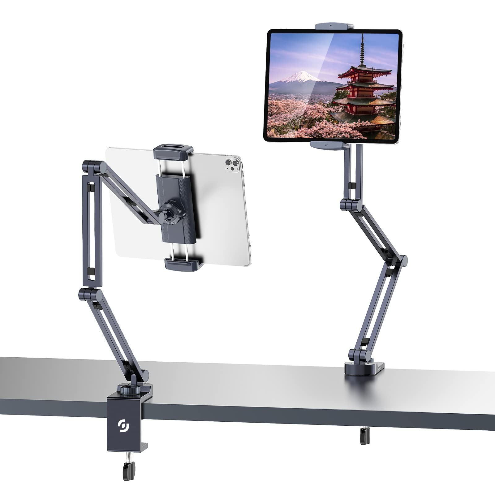 数量 角度調整 アーム アーム アルミ製クランプ式 アーム スタンド スタンド 5関節 スタンド ipad 360度回転 ipad 卓上スタンド 横|縱き 高さ調節 折り畳み式 3|8ネジ付き 4.7～13インチ対応 1|4 スマホ iPad用スタンド