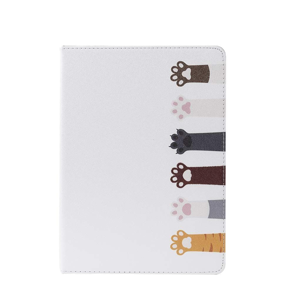 【人気商品】(ipad mini5 mini5 mini5 mini4/5対応 ipad ipad 7.9インチ iPad iPad 指紋防止 ホワイト) オートストップ機能 スタンド カバー 肉球柄 猫 かわいい 手帳型 ケース