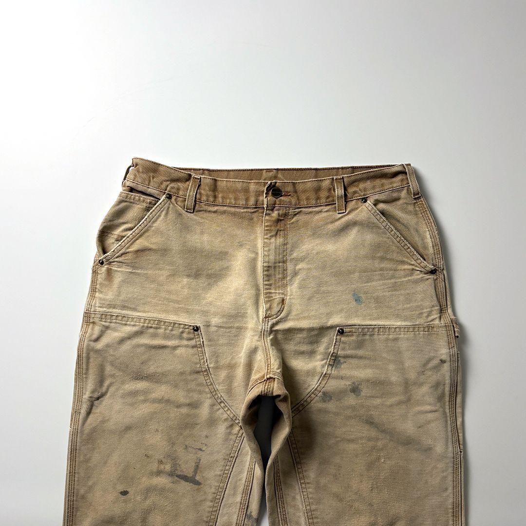 carhartt ダブルニー W36 L34 ブラウン 鬼フェード メキシコ製 carhartt ダブルニー W36 L34 ブラウン 鬼フェード メキシコ製