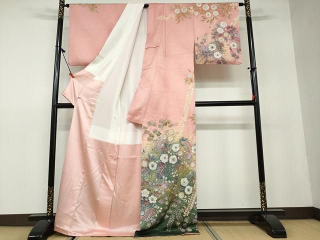 平和屋着物○訪問着 絞り 辻が花 暈し染め 正絹 逸品 DAAW5426ud 平和屋