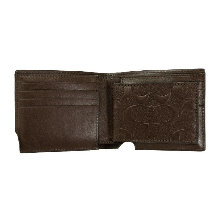 新品☆COACH (コーチ) 折り財布　ブラウン　シグネチャー レザー コーチ 3-in-1 ウォレット シグネチャーレザー ブラウン 新品 【公式通販】