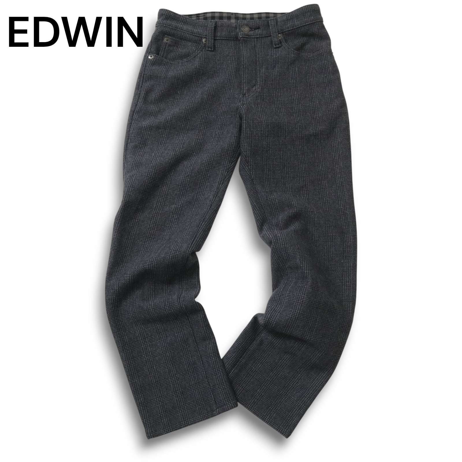 EDWIN エドウィン 503WFD WILD FIRE 防風 防寒 裏起毛 グレンチェック パンツ Sz.29 メンズ 日本製 バイク