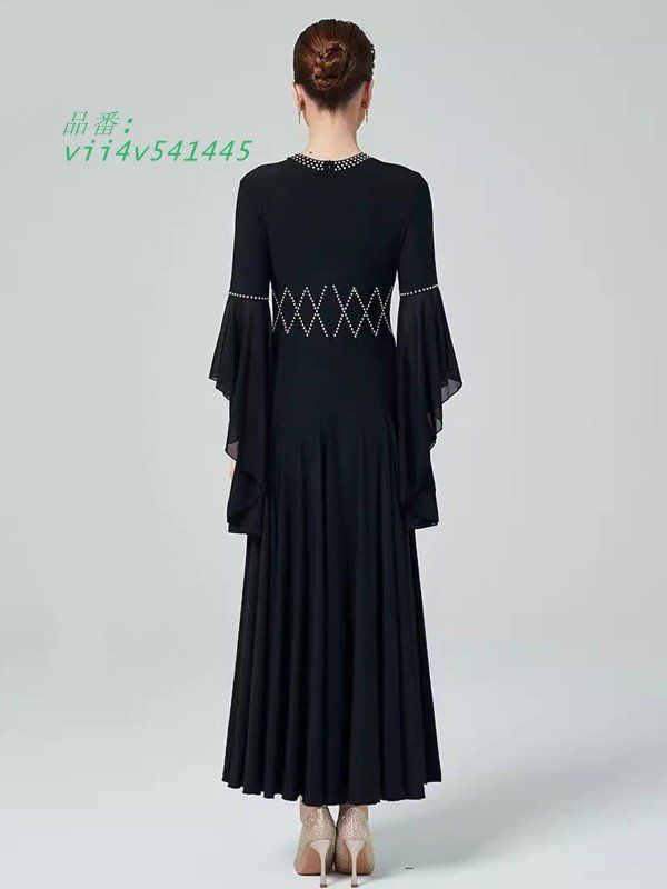 社交ダンス ドレス 社交ダンス衣装 ワンピース 広がる裾 レッスン着