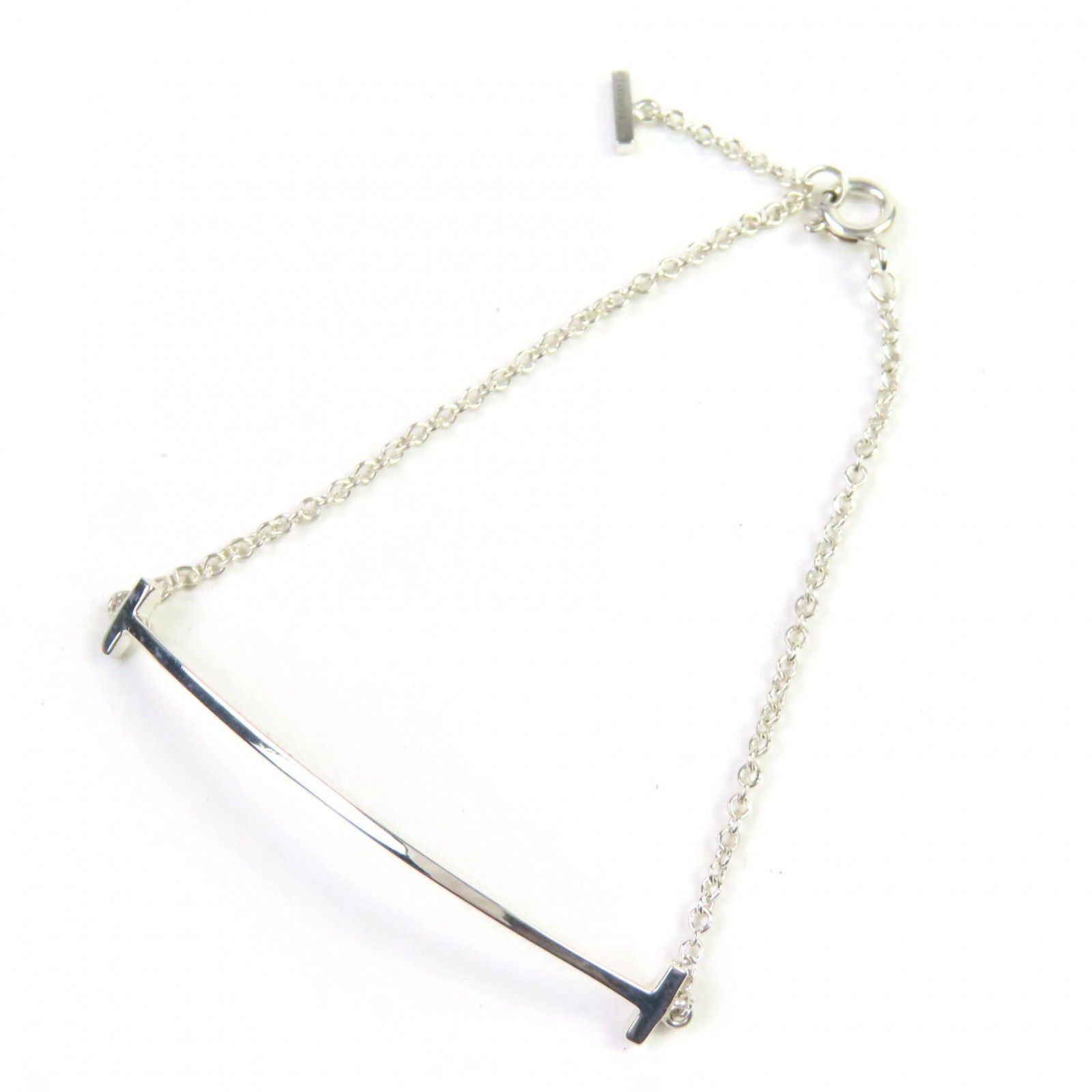 美品△TIFFANY&Co. ティファニー T スマイル ブレスレット AG925