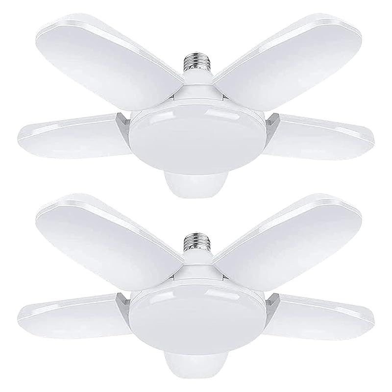 Jornarshar ガレージライト シーリングライト LEDライト 100W 2個 10000lm ペンダントライト LED電球 6500K 天井照明 屋内照明 取付簡単 工事不要 角度調節可能 車庫 倉庫 納戸 作業灯 昼白色 0
