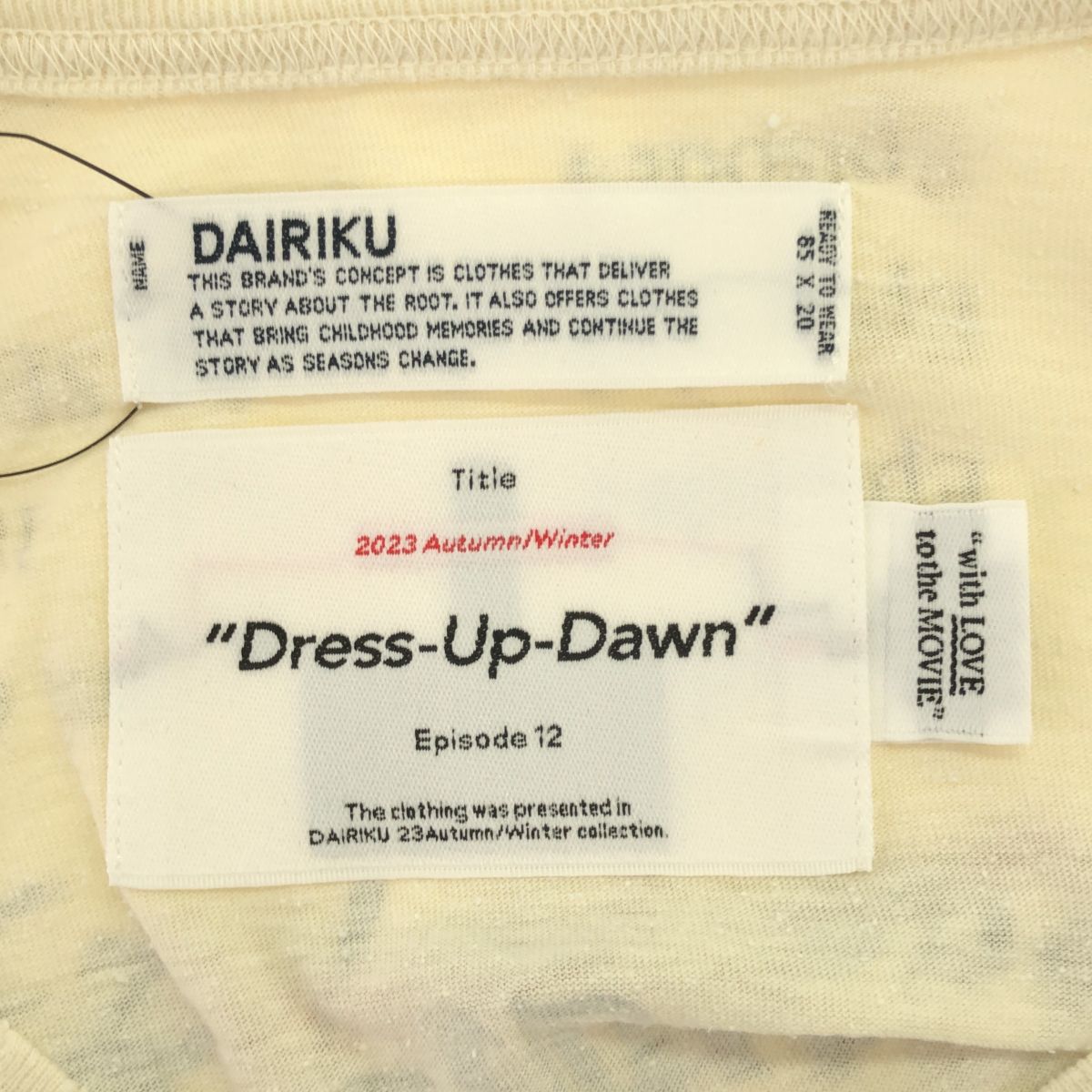 DAIRIKU　ダイリク　23/AW　C-7　THE　DAWN　BIG　RAGLAN　TOUR　TEE　ビッグラグランツアーTEE　長袖Tシャツ　Mサイズ　ホワイト