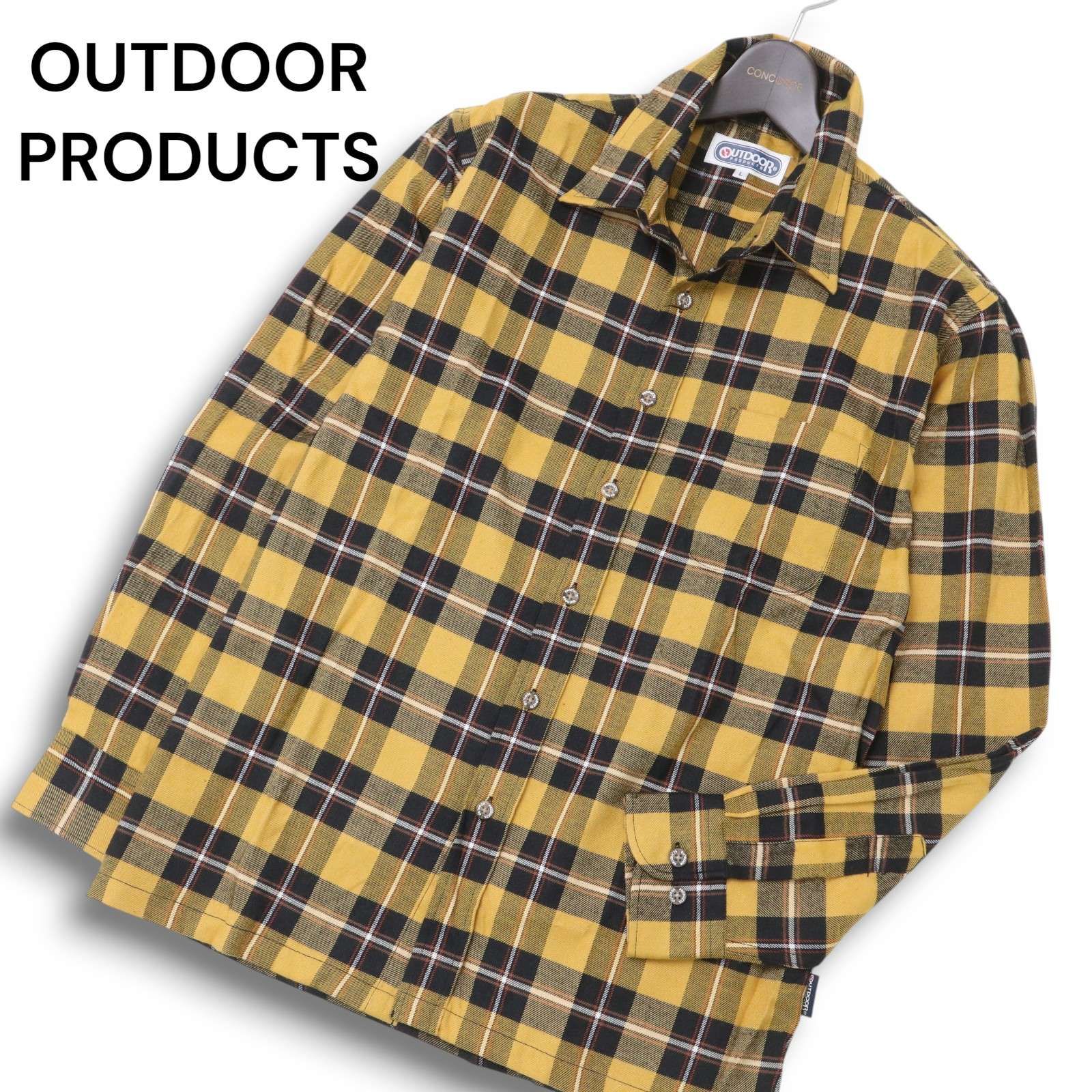 【新品 未使用】 OUTDOOR PRODUCTS アウトドアプロダクツ 秋冬 長袖 チェック フランネル シャツ Sz.L メンズ アウトドア