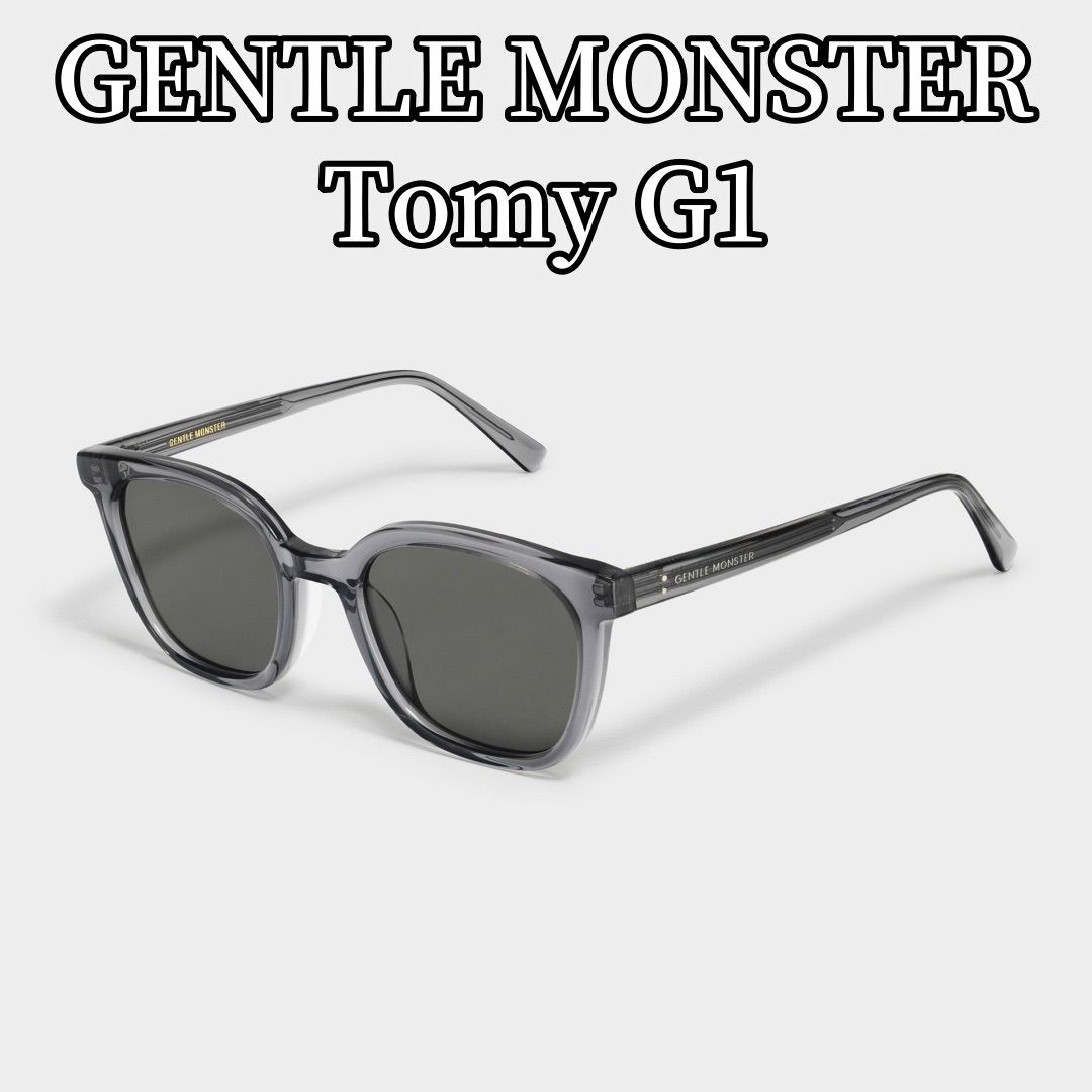 完売商品 未使用 ジェントルモンスター  Gentle Monsterサングラス   Tomy G1 グレーフレーム/ブラックレンズ/ラウンディング処理されたフロント  正規品