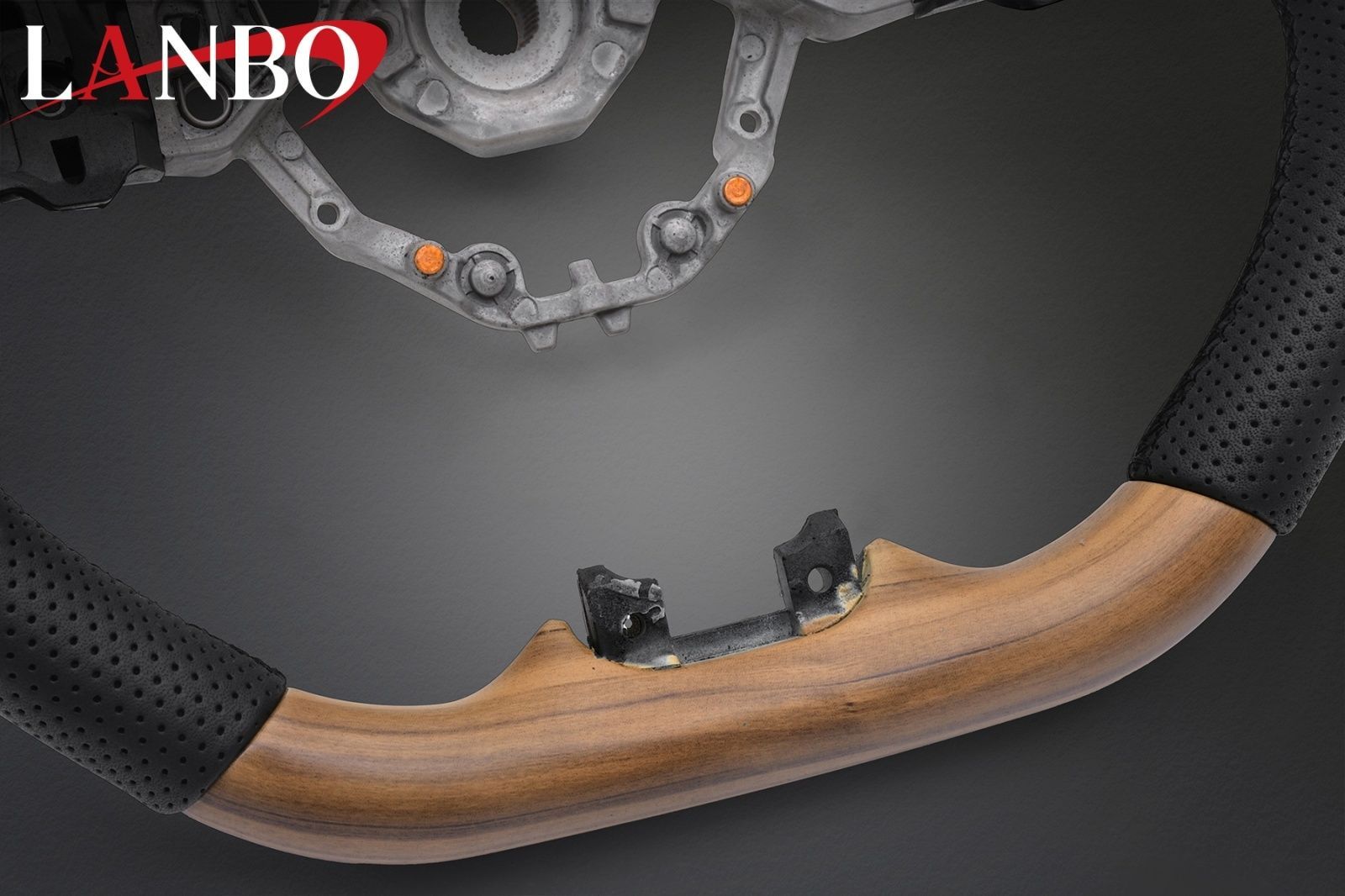 M s 三菱 デリカミニ B34A B35A B37A B38A 2025.5- LANBO オリジナル ガングリップ ステアリング ハンドル ライトブラウン ランボ 社外 パーツ 部品 カスタム コンビ デリカ ミニ 木目調 SMI04B FFCRYSTALESIA_COM