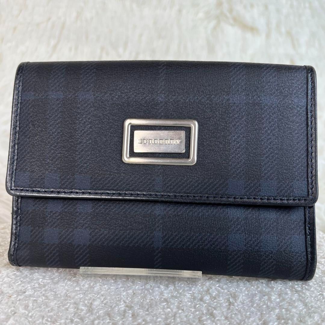 【微美品】　BURBERRY バーバリー 長財布 シャドーホース ノバチェック BURBERRY ノバチェック 長財布 2つ折り ホースロゴ シャドー
