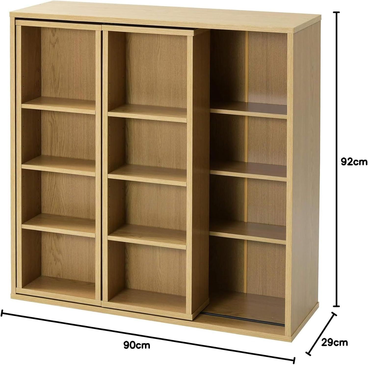ホワイト 組立品 幅90×奥行29×高さ92cm 棚 収納 文庫本 漫画 CRSS-9090 WH 棚板可動 スライド本棚 コミック370冊収納 大容量 本棚 山善 YAMAZEN MARWIL-DEMENAGEMENTS_CH