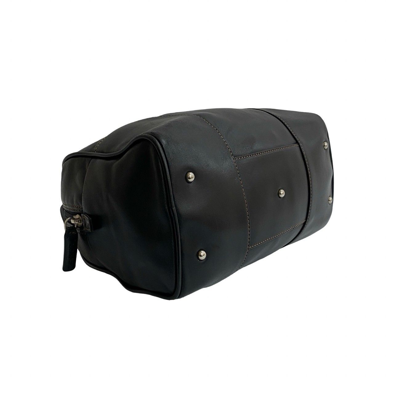 美品 ロエベ 2way ボストンバッグ アナグラム ロゴ型押し オールレザー 黒 極 美品 LOEWE ロエベ アナグラム ロゴ シルバー 金具 ステッチ