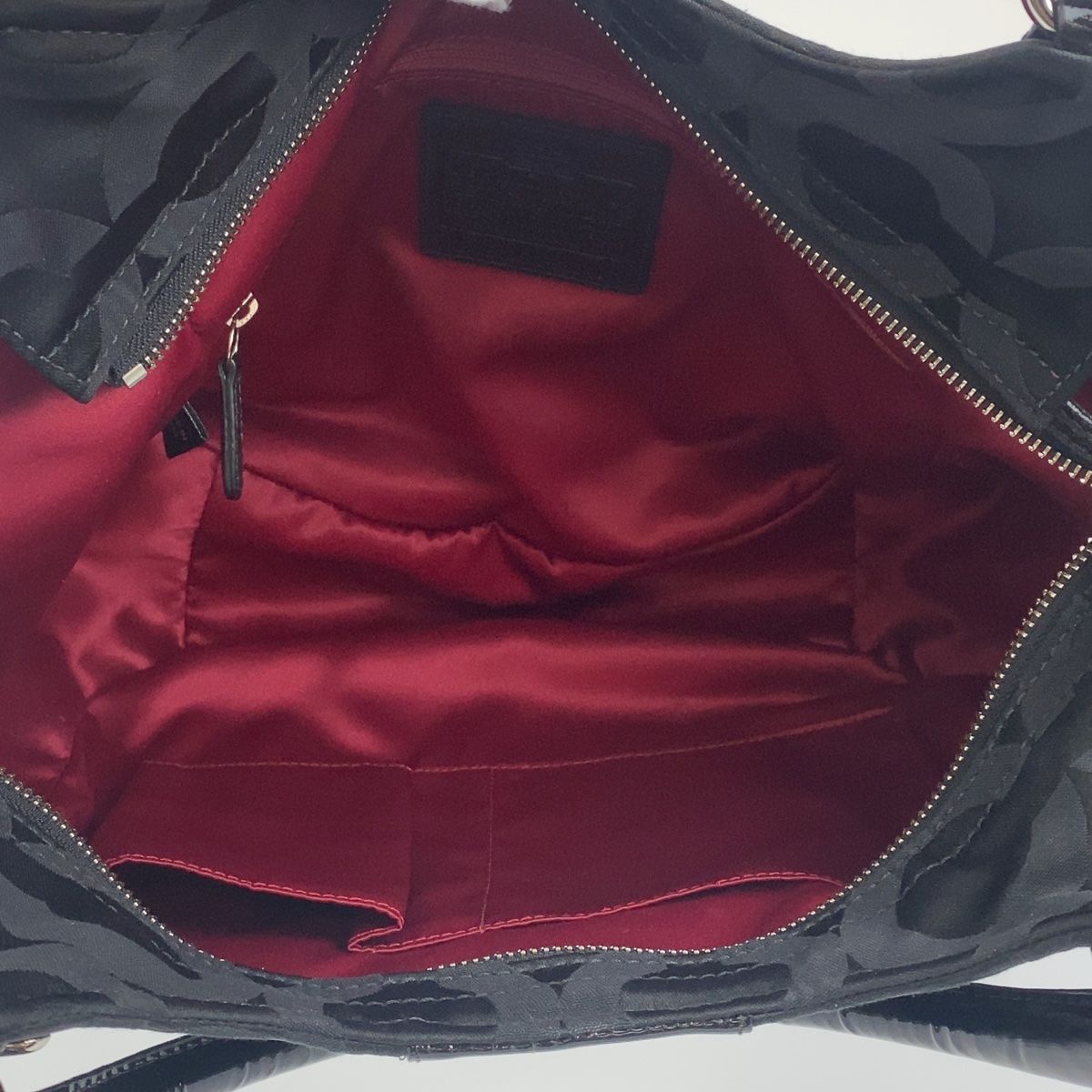 COACH コーチ オプアート ブラック 黒 シルバー金具 キャンバス